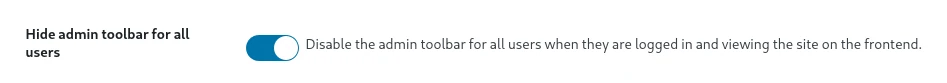 Activate Hide Admin Toolbar Module