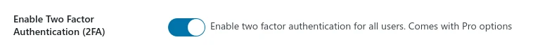 Activate Two Factor Authentication